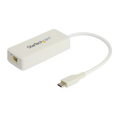 Adaptador De Red Ethernet Usb-c  Con Puerto Usb A - Adaptador De Red Nic Ethernet Rj45 Usb Tipo C Usb 3.0/usb 3.1 Blanco - Startech.com Mod. Us1gc301auw