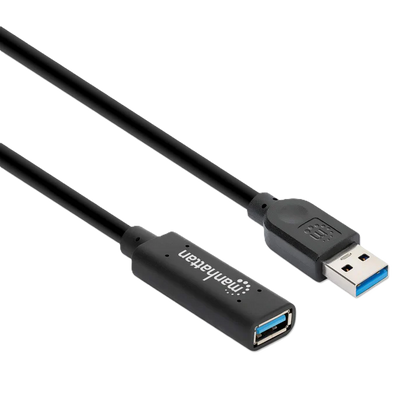 Cable Usb ExtensiÓn, Manhattan,153737,v3.0 Ext. Activa  5.0m Negro