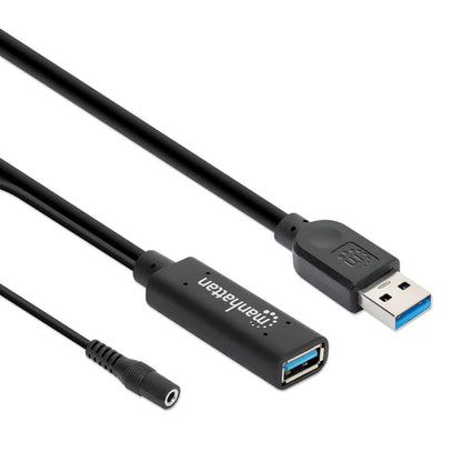 Cable Usb Extension, Manhattan,153768,v3.2 Ext. Activa  15.0m Negro