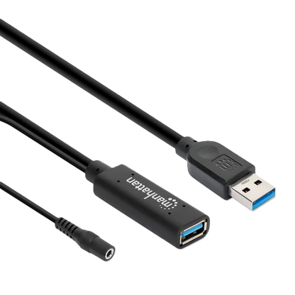 Cable Usb Extension, Manhattan,153768,v3.2 Ext. Activa  15.0m Negro