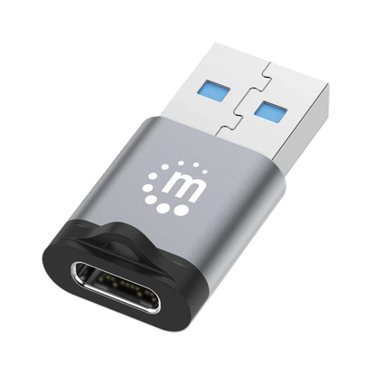 Adaptador,manhattan,356305, Usb-c V3.2 Gen1, Am-ch, 5gbps 3a, Aluminio Gris Espacial/negro