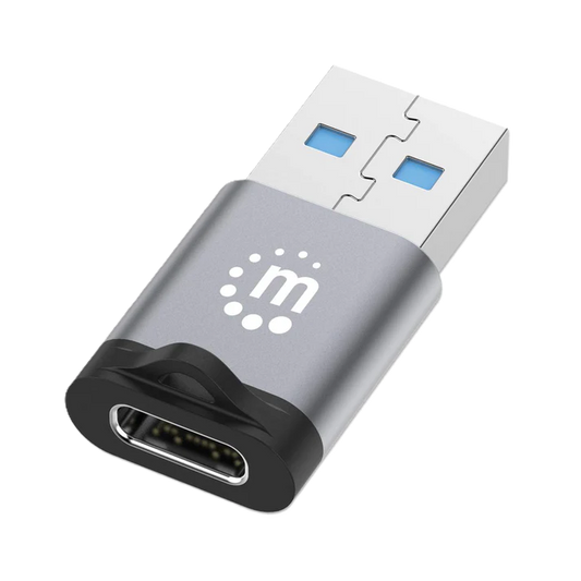 Adaptador,manhattan,356305, Usb-c V3.2 Gen1, Am-ch, 5gbps 3a, Aluminio Gris Espacial/negro