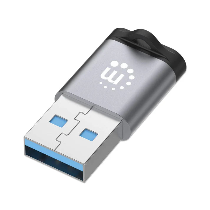 Adaptador,manhattan,356305, Usb-c V3.2 Gen1, Am-ch, 5gbps 3a, Aluminio Gris Espacial/negro