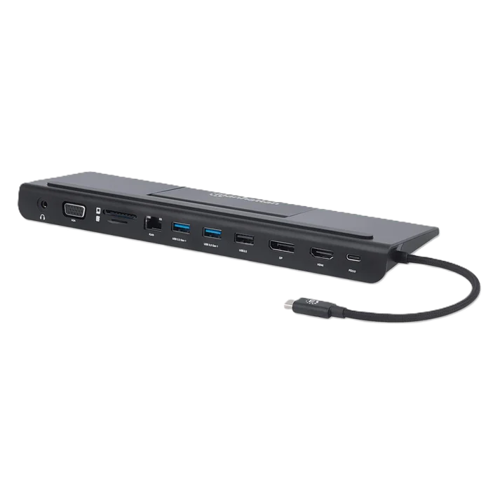 Docking Usb,manhattan,153478,-c 11 Ptos, Hdmi/dp/vga, Usb-c Pd/2xusbv3.2/usbv2.0, Red/audio/sd/micro Sd