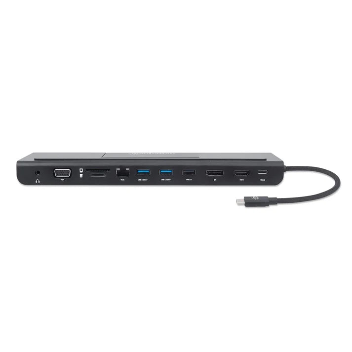 Docking Usb,manhattan,153478,-c 11 Ptos, Hdmi/dp/vga, Usb-c Pd/2xusbv3.2/usbv2.0, Red/audio/sd/micro Sd