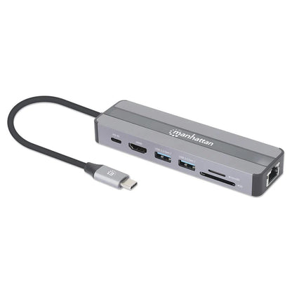 Docking Usb, Manhattan, 153928, -c  7 Ptos, Hdmi, Red, Usb-c Pd/2xusbv3.2, Sd/micro Sd