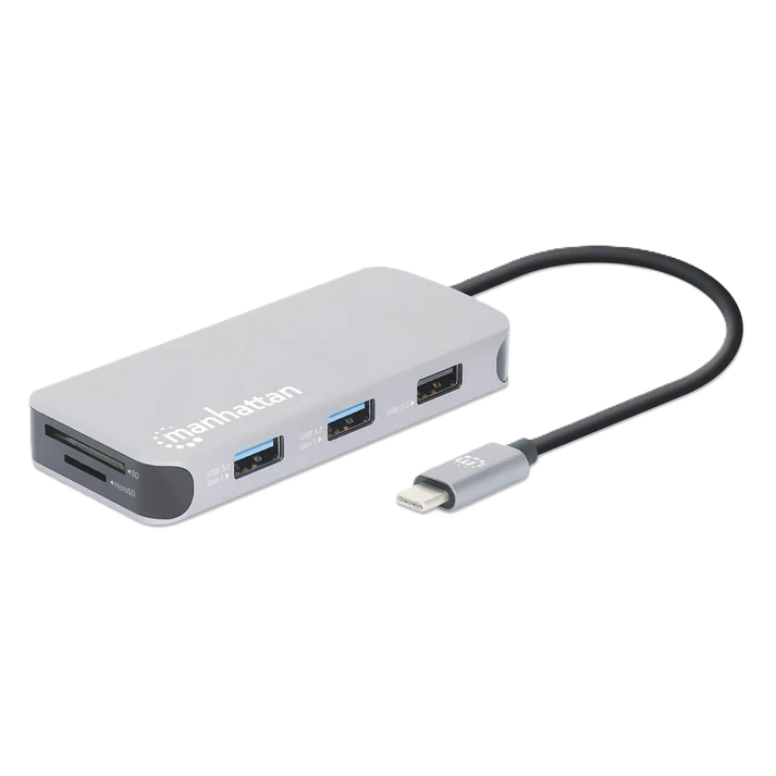 Docking Usb,manhattan,130615,-c  8 Ptos, Hdmi, Usb-c Pd/2xusbv3.2/usbv2.0, Red,sd/micro Sdd