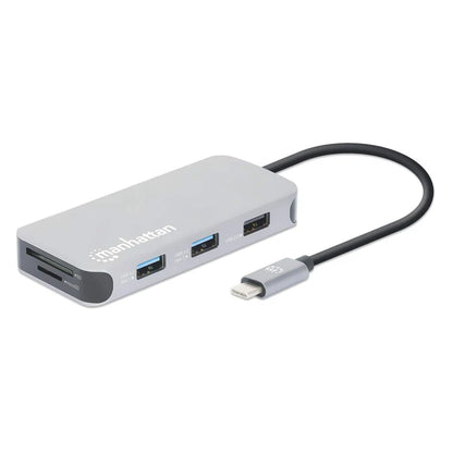 Docking Usb,manhattan,130615,-c  8 Ptos, Hdmi, Usb-c Pd/2xusbv3.2/usbv2.0, Red,sd/micro Sdd