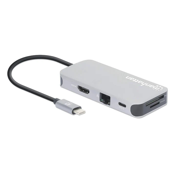 Docking Usb,manhattan,130615,-c  8 Ptos, Hdmi, Usb-c Pd/2xusbv3.2/usbv2.0, Red,sd/micro Sdd
