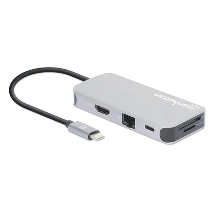 Docking Usb,manhattan,130615,-c  8 Ptos, Hdmi, Usb-c Pd/2xusbv3.2/usbv2.0, Red,sd/micro Sdd