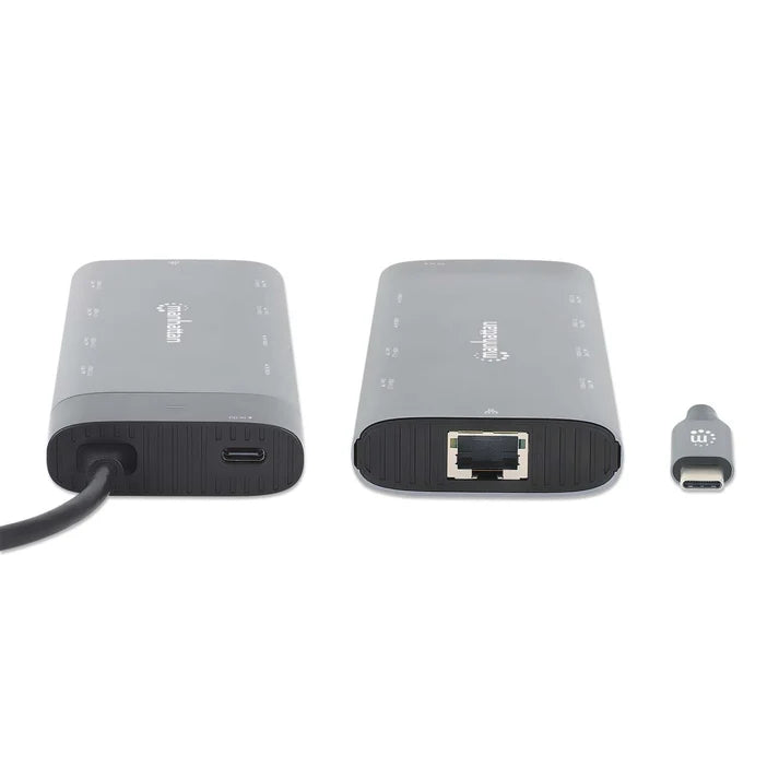 Docking Usb-c , Manhattan, 130714 ,10 Ptos, 2xhdmi, 5xusb-a, Usb-c, Usb-c Pd, Rj45, Tarjeta Sd-microsd
