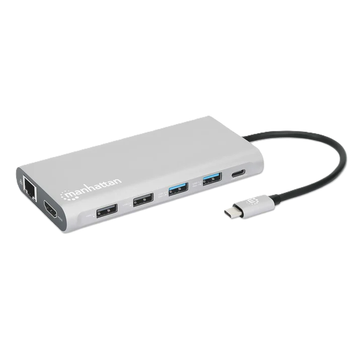Docking Usb,manhattan,130660,-c 12 Ptos, Hdmix3, Usb-c Pd/usb-c/2xusbv3.2/2xusbv2.0, Red/sd/micro Sd