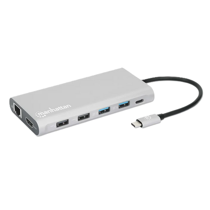 Docking Usb,manhattan,130660,-c 12 Ptos, Hdmix3, Usb-c Pd/usb-c/2xusbv3.2/2xusbv2.0, Red/sd/micro Sd