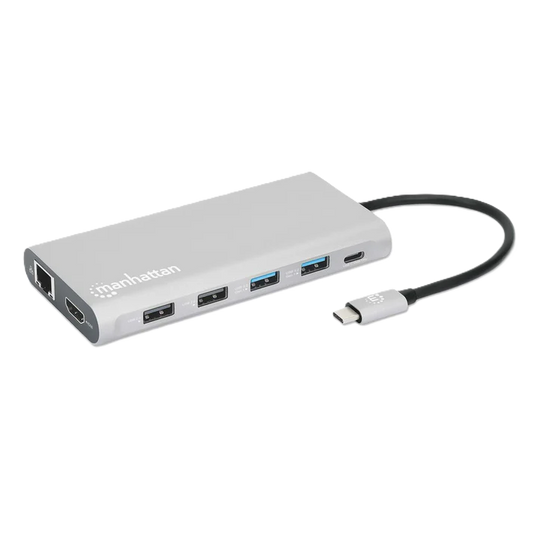 Docking Usb,manhattan,130660,-c 12 Ptos, Hdmix3, Usb-c Pd/usb-c/2xusbv3.2/2xusbv2.0, Red/sd/micro Sd