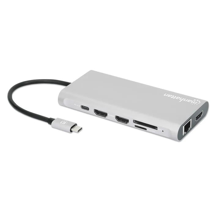 Docking Usb,manhattan,130660,-c 12 Ptos, Hdmix3, Usb-c Pd/usb-c/2xusbv3.2/2xusbv2.0, Red/sd/micro Sd