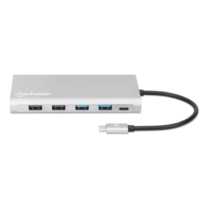 Docking Usb,manhattan,130660,-c 12 Ptos, Hdmix3, Usb-c Pd/usb-c/2xusbv3.2/2xusbv2.0, Red/sd/micro Sd