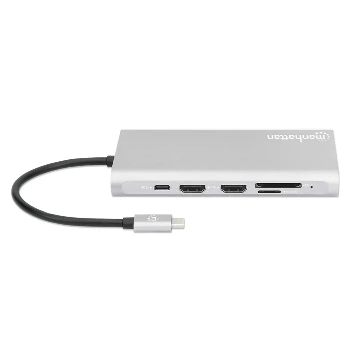 Docking Usb,manhattan,130660,-c 12 Ptos, Hdmix3, Usb-c Pd/usb-c/2xusbv3.2/2xusbv2.0, Red/sd/micro Sd