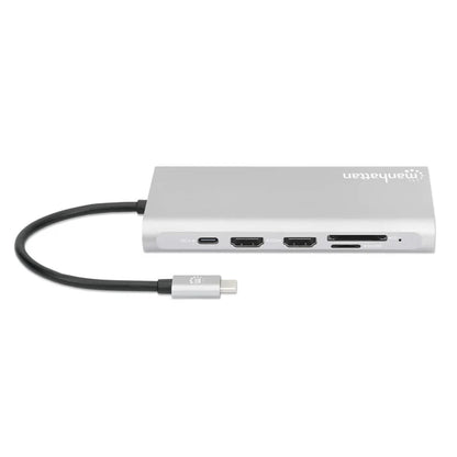 Docking Usb,manhattan,130660,-c 12 Ptos, Hdmix3, Usb-c Pd/usb-c/2xusbv3.2/2xusbv2.0, Red/sd/micro Sd