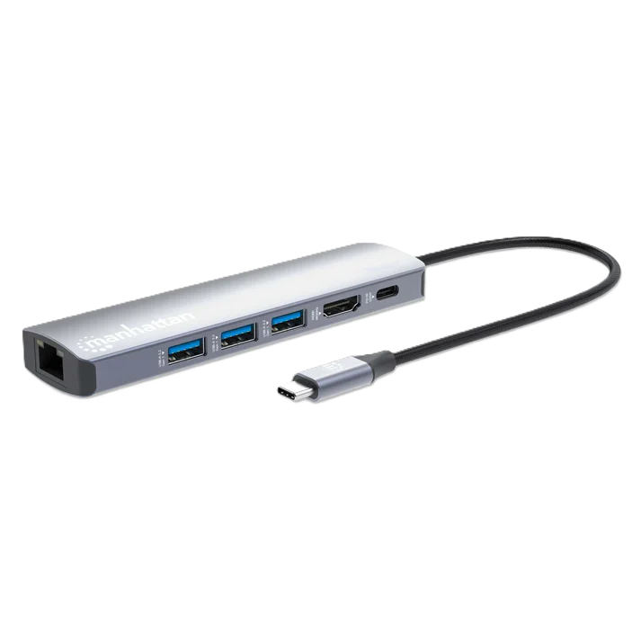 EstaciÓn Docking ,manhattan, 153959 ,usb-c Con Hub, 6 En 1