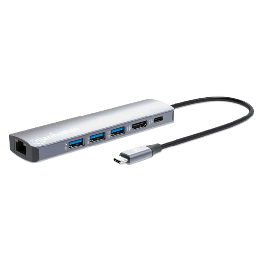 EstaciÓn Docking ,manhattan, 153959 ,usb-c Con Hub, 6 En 1