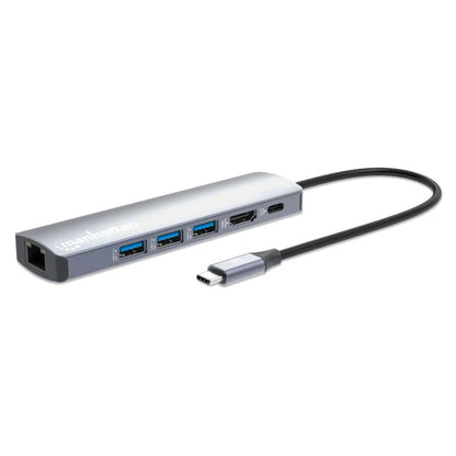 EstaciÓn Docking ,manhattan, 153959 ,usb-c Con Hub, 6 En 1