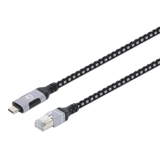 Cables/manhattan/394826/cable Usb-c V3.2 A Rj45 2m 5 Gbps Cat6 1 Gbps