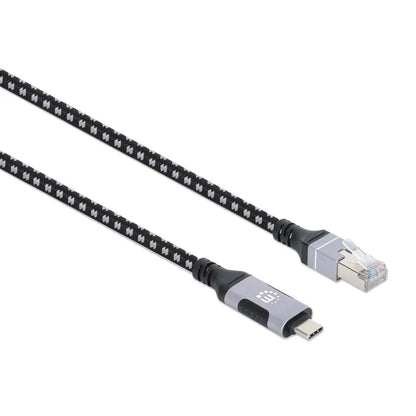 Cables/manhattan/394826/cable Usb-c V3.2 A Rj45 2m 5 Gbps Cat6 1 Gbps