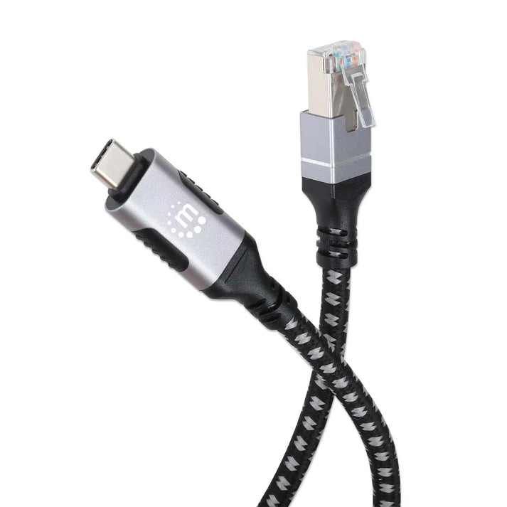 Cables/manhattan/394826/cable Usb-c V3.2 A Rj45 2m 5 Gbps Cat6 1 Gbps