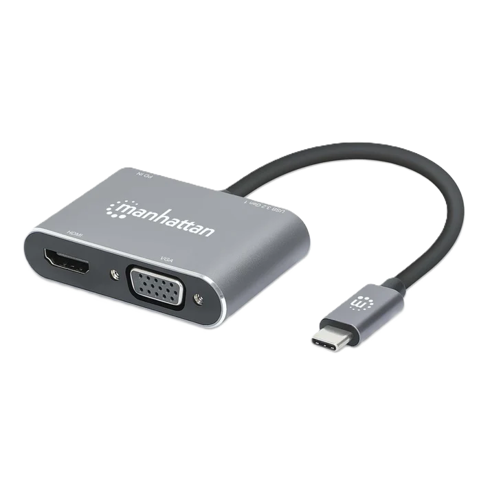 Docking Usb,manhattan,130691,-c  4 Ptos, Hdmi/vga, Usb-a/usb-c Pd