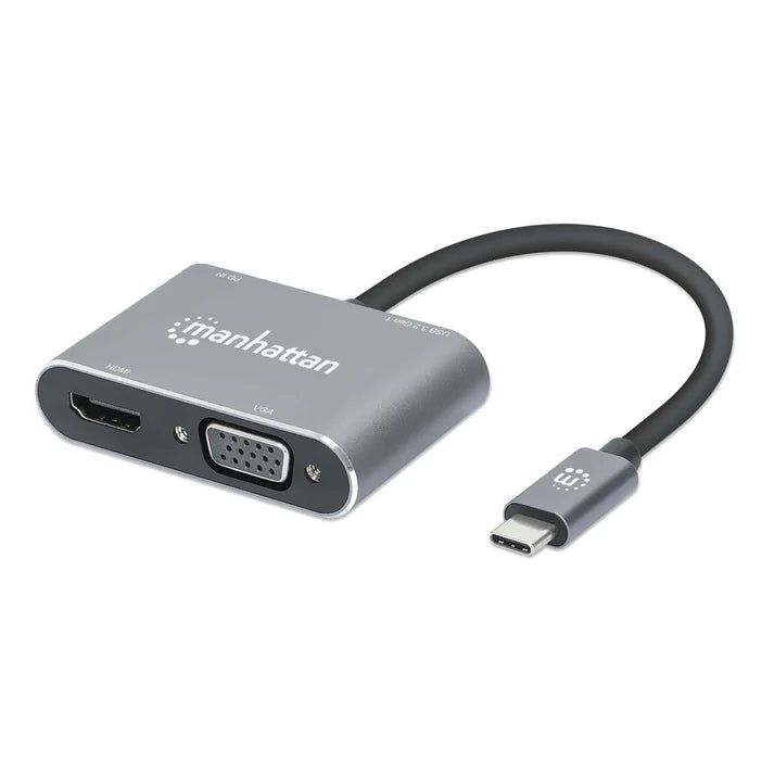 Docking Usb,manhattan,130691,-c  4 Ptos, Hdmi/vga, Usb-a/usb-c Pd