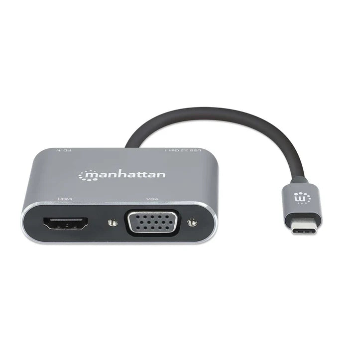 Docking Usb,manhattan,130691,-c  4 Ptos, Hdmi/vga, Usb-a/usb-c Pd