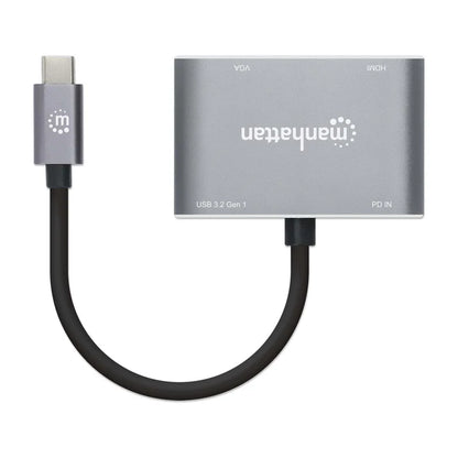 Docking Usb,manhattan,130691,-c  4 Ptos, Hdmi/vga, Usb-a/usb-c Pd