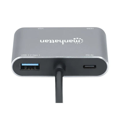 Docking Usb,manhattan,130691,-c  4 Ptos, Hdmi/vga, Usb-a/usb-c Pd