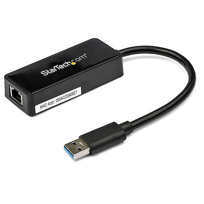 Adaptador Tarjeta De Red Nic Externa Usb 3.0 1 Puerto Gigabit Ethernet Rj45 Y 1 Puerto Usb Super Speed - Cable - Negro - Startech.com Mod. Usb31000sptb