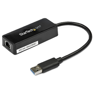 Adaptador Tarjeta De Red Nic Externa Usb 3.0 1 Puerto Gigabit Ethernet Rj45 Y 1 Puerto Usb Super Speed - Cable - Negro - Startech.com Mod. Usb31000sptb