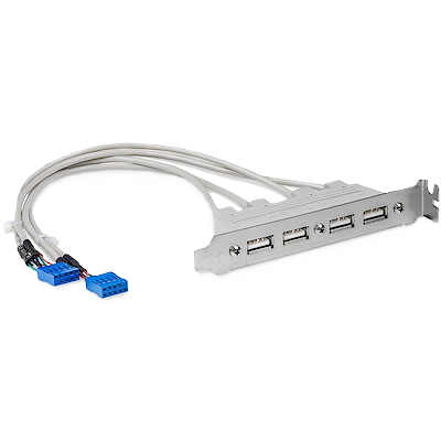 Bracket Adaptador Cabezal De 4 Puertos Usb 2.0 Con Conexion A Placa Base 2x Idc10 - Startech.com Mod. Usbplate4