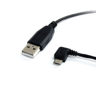Cable Startech.com De 1.8m Usb A Micro Usb - Usb 2.0 A A Micro B Acodado En Angulo A La Izquierda - Negro - Cable Micro Usb B