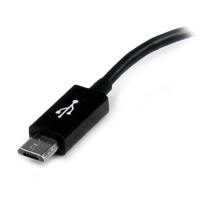 Cable Adaptador De 12cm Micro Usb Macho A Usb A Hembra Otg Para Tablets Smartphones Telfonos Inteligentes - Negro - Startech.com Mod. Uusbotg