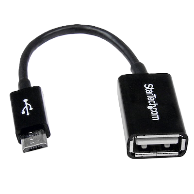 Cable Adaptador De 12cm Micro Usb Macho A Usb A Hembra Otg Para Tablets Smartphones Telfonos Inteligentes - Negro - Startech.com Mod. Uusbotg