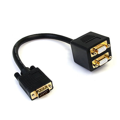 Cable De 30cm Duplicador Divisor De Video Vga De 2 Puertos - Multiplicador Splitter 2 Salidas - 2x Hembra Hd15 - Startech.com Mod. Vgaspl1vv