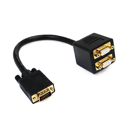 Cable De 30cm Duplicador Divisor De Video Vga De 2 Puertos - Multiplicador Splitter 2 Salidas - 2x Hembra Hd15 - Startech.com Mod. Vgaspl1vv