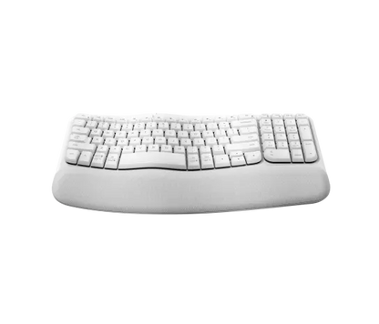 Teclado Logitech Wave Kyes Blanco Inalambrico Ergonomico Easy-switch Bluetooth Logi Bolt