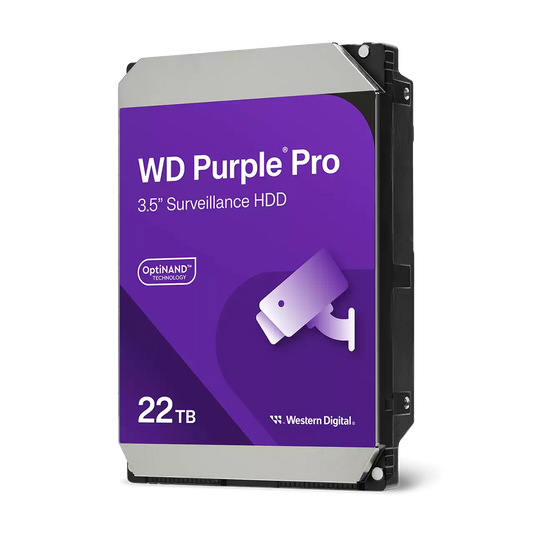 Disco Duro Interno Wd Purple Pro 22tb 3.5 Escritorio Sata3 6gb/s 512mb 7200rpm 24x7 Ia Dvr Nvr 1-16 Bahias 1-64 Camaras Wd221purp