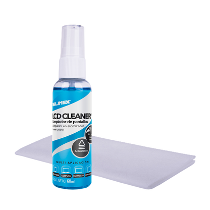 Kit De Limpieza Lcd Cleaner Para Pantallas Con Microfibra Y Bote De 60 Ml Silimex