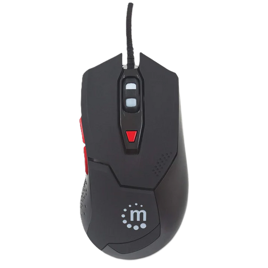 Mouse Optico Gaming,manhattan,176071, Usb 6 Botones Negro C/luz