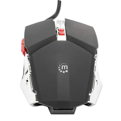 Mouse,manhattan,179348, Optico Gaming 7 Botones, Negro/plata 3200 Dpi
