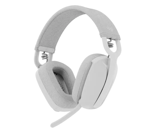 Audifonos Diadema Logitech Zone Vibe 100 Inalambricos Recargables Control De Audio Blanco